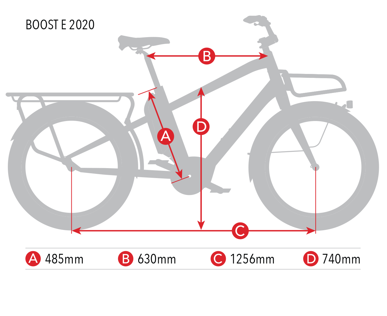 Benno Bikes Boost E - geometry chart