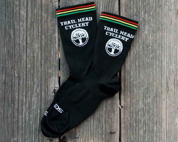 Trail Head Cyclery THC Rasta Wool Socks