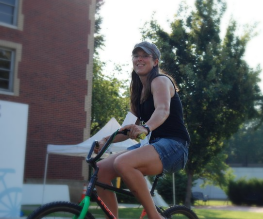 Girl riding bike during the summer