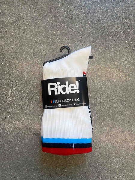 Ride! Ride! SC Italian Style Sock 6 in White
