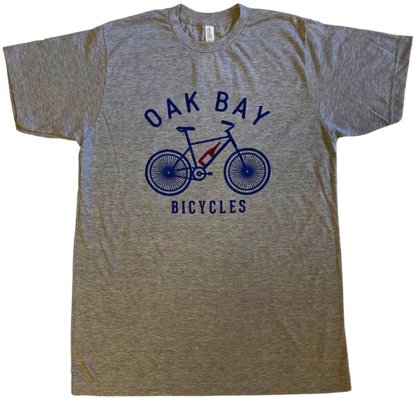 Oak Bay Bicycles Wine Bike Art T-Shirt Grey