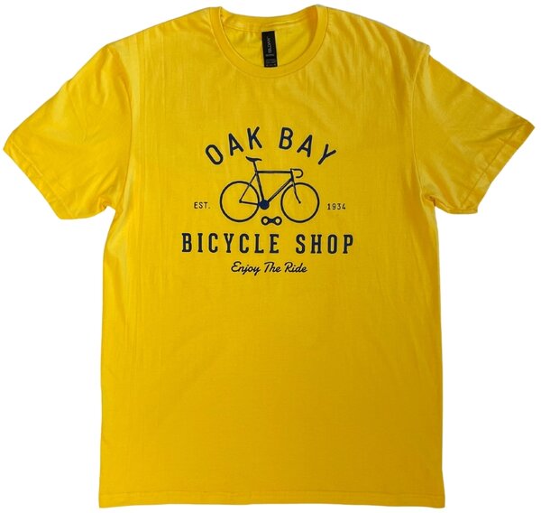 Oak Bay Bicycles "Enjoy The Ride" Road T-Shirt Daisy Yellow
