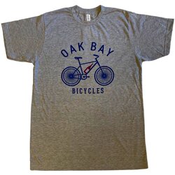 Oak Bay Bicycles Wine Bike Art T-Shirt Grey