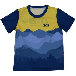 Oak Bay Bicycles OBB Jakroo Youth Flow SS MTB Jersey Silhouette Blue/Yellow