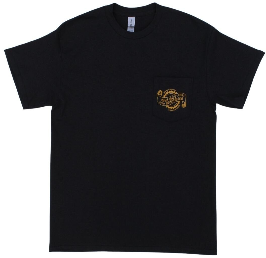 Oak Bay Bicycles OBB Crest Pocket TShirt Black Oak Bay Bikes