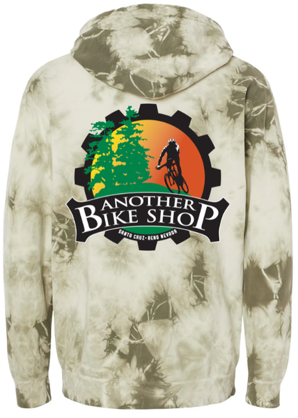 Another Bike Shop Tie Dye Shop Hoodie Color: Olive