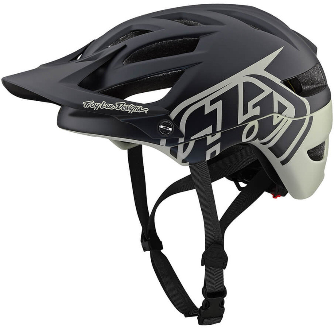 Troy Lee Designs A1 Mips Classic Bicycle Helmet Black-Red/Gray-Bourbon BMX/MTB