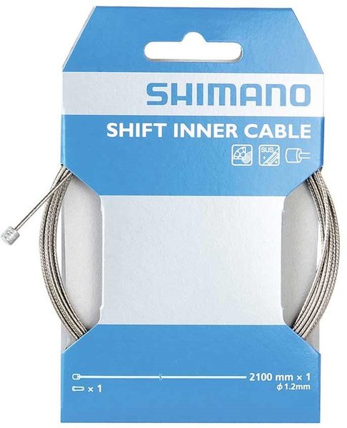 Shimano Câble de dérailleur, Inox, 1.2x2100mm, Unité