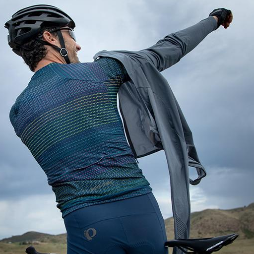 Rider wearing cycling apparel