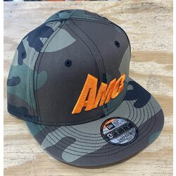 All Mountain Cyclery AMC Hat Camo / Orange 3D AMC Logo