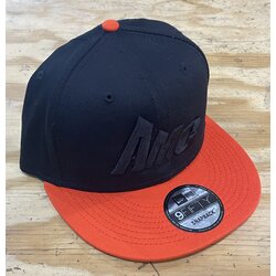 All Mountain Cyclery AMC Hat Orange / Black: Black 3D AMC Logo