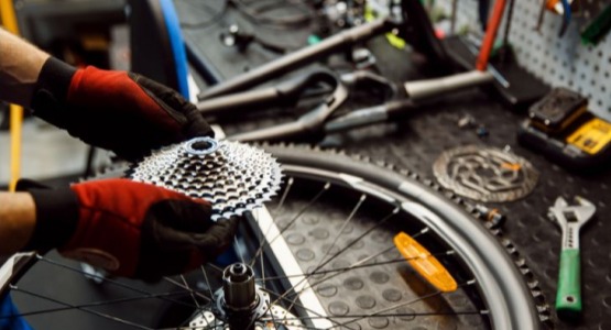 Rider on a rental bike