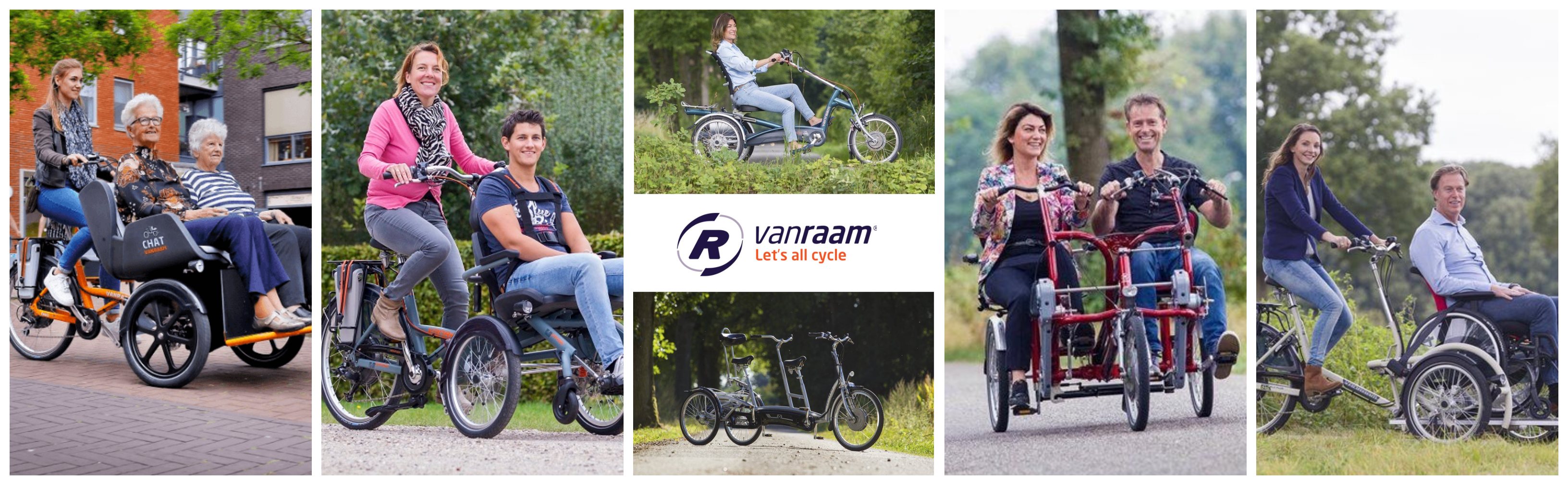 VanRaam produces uniquely special needs bicycles and specializes in tricycles, scooter bikes, wheelchair bikes, tandem bikes, double rider bikes, and low step through bikes.