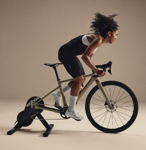 Image of a person on a Wahoo Indoor bicycle trainer