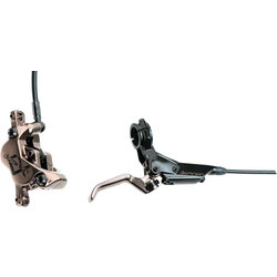 Hayes Dominion A4 Disc Brake and Lever - Front or Rear, Hydraulic, Post Mount, 1000mm Hose, Black/Bronze