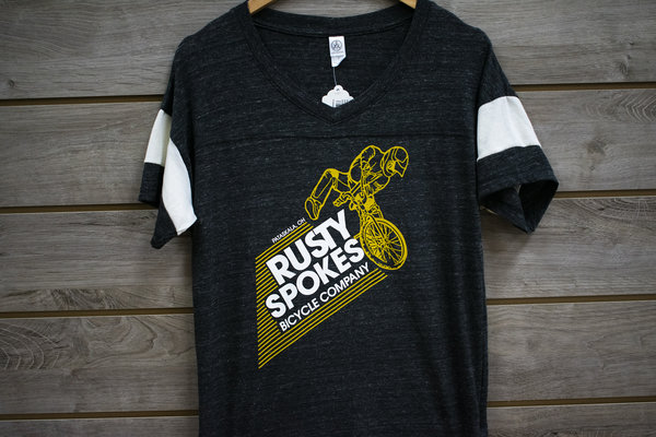 Rusty Spokes Womens RS Bike Co Vintage Tee V-Neck