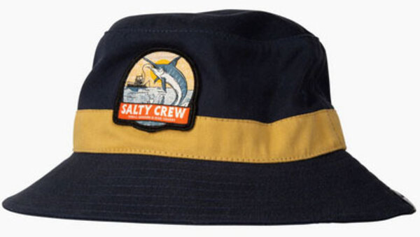 Salty Crew Deep Drop Bucket Hat Color: Navy/Gold