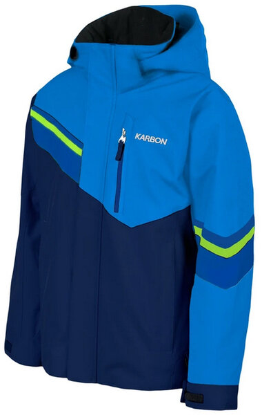Karbon Clothing Inertia Jacket Color: Night Sky-Electric Blue-Macaw Blue-Lime