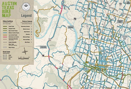 bike map of austin, tx