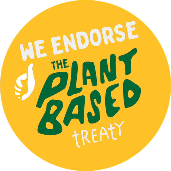 Yellow logo showing "We endorse the Plant Based Treaty"