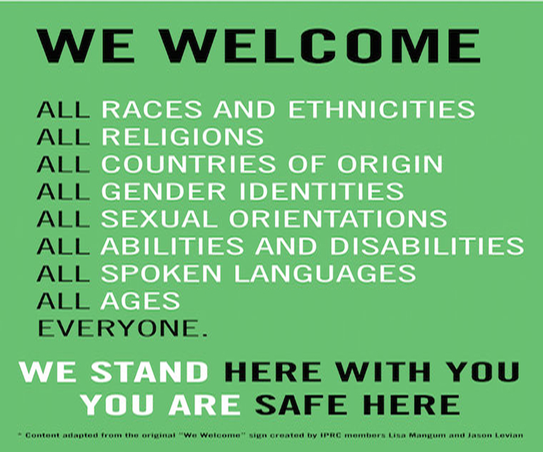 We welcome ALL races, religions, nationalities, genders, sexual orientations, abilities, languages, and ages - everyone! We are a safe place.