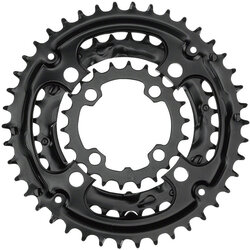 Samox 304ASS Chainring Set - 44/32/22t, 104/64 BCD, Aluminum Outer Ring, Steel Middle/Inner Ring, Black