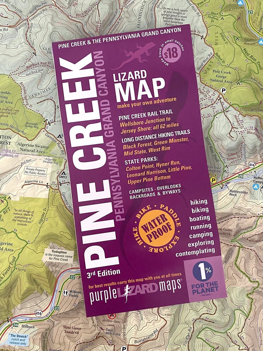 Purple Lizard Maps Pine Creek Lizard Map Grand Canyon of