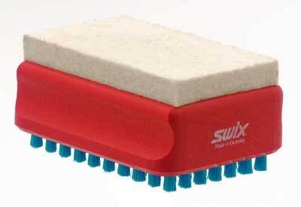 Swix Small Rectangular F4 Combi Brush (Blue Nylon / Felt)