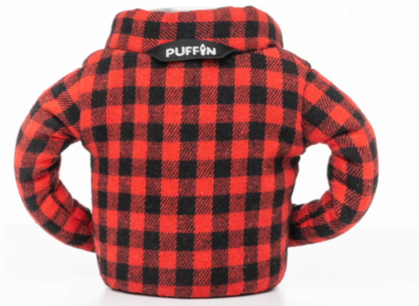 Puffin Can Cooler Buffalo Check Flannel