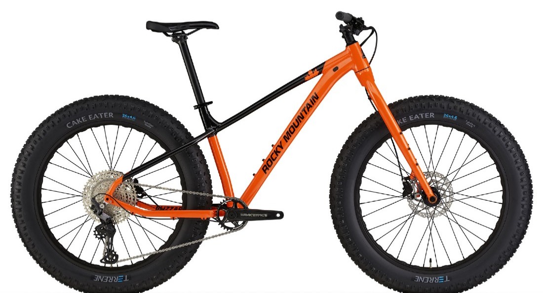Orange and black Rocky Mountain Blizzard Fat Bike