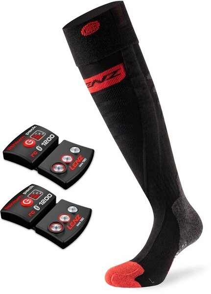 Lenz heat products Heat Sock Toe Cap Slim Fit + RCB 1200