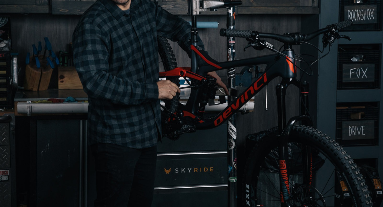 Technician repairing a bike