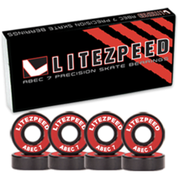 LiteZpeed Abec 7 Skateboard Bearings w/ Spacers - Set of 8