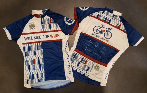 Will Bike for Wine Women's Bottles Cycling Jersey