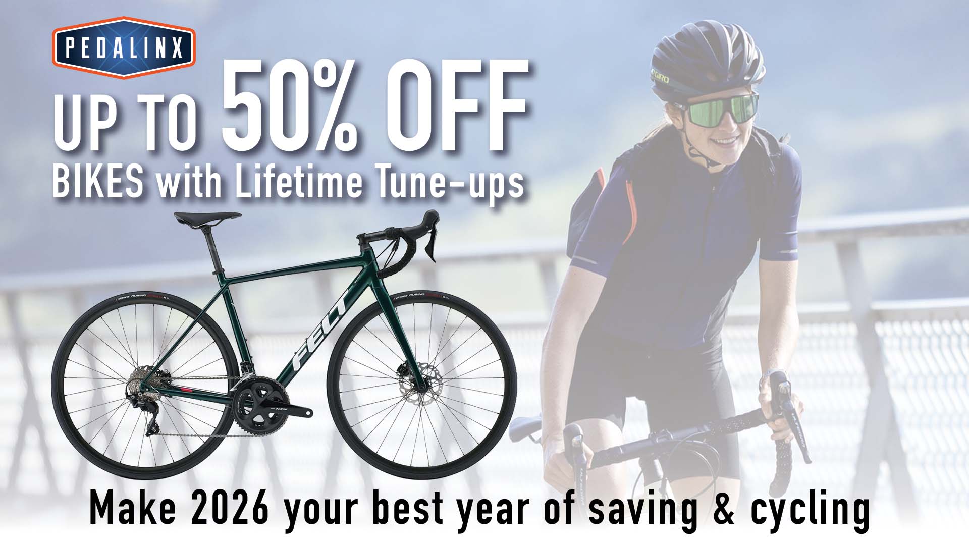 UP TO 50% OFF BIKES with Lifetime Tune-ups