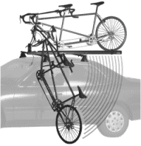 Roof mount rack for recumbent bikes