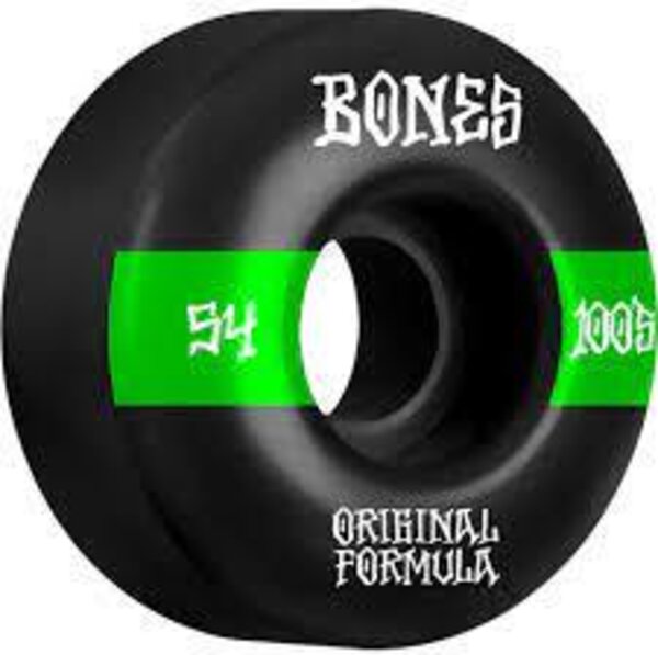 Bones 100'S OG FORMULA V4 WIDE SKATEBOARD WHEELS - 54mm - Green 