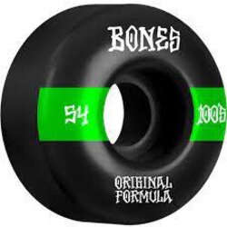 Bones 100'S OG FORMULA V4 WIDE SKATEBOARD WHEELS - 54mm - Green