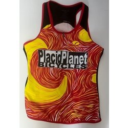 Placid Planet Bicycles Red Starry Night Women's Racerback Tri Top