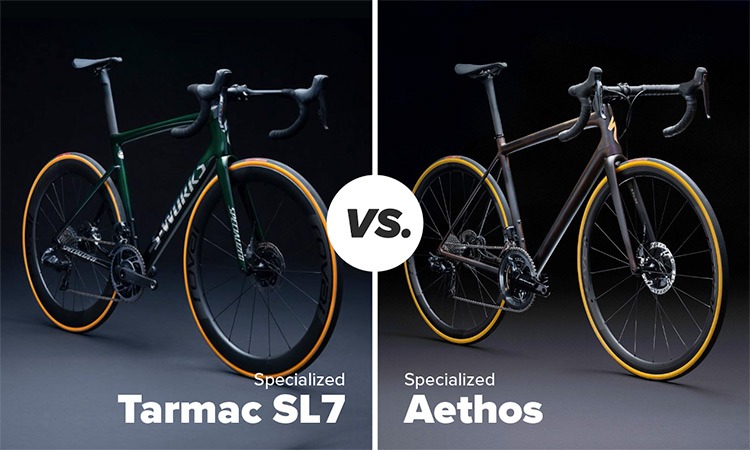 An image of the Specialized Tarmac SL7 vs Specialized Aethos