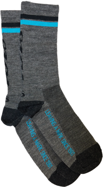 Ibis Socks - Wool 7" Grey with Blue Thin Stripe