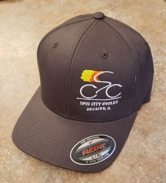 Spin City Cycles Hat New SCC Logo Fitted lg/xl Dark Gray