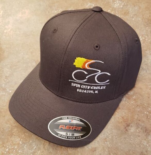 Spin City Cycles Hat New SCC Logo Fitted sm/md Dark Gray