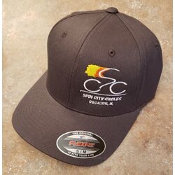 Spin City Cycles Hat New SCC Logo Fitted sm/md Dark Gray