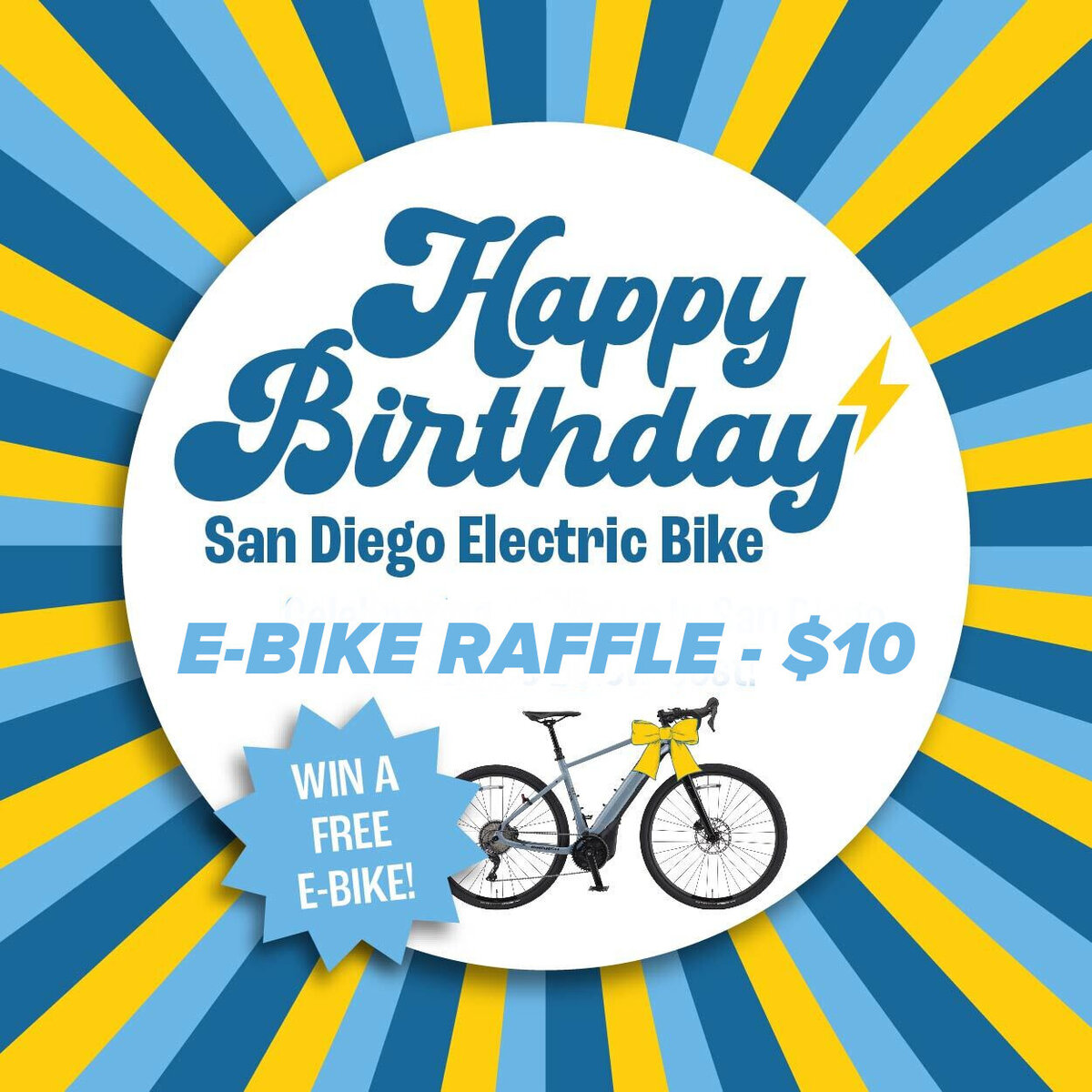 San Diego Electric Bike Birthday E-Bike Raffle - San Diego Electric ...
