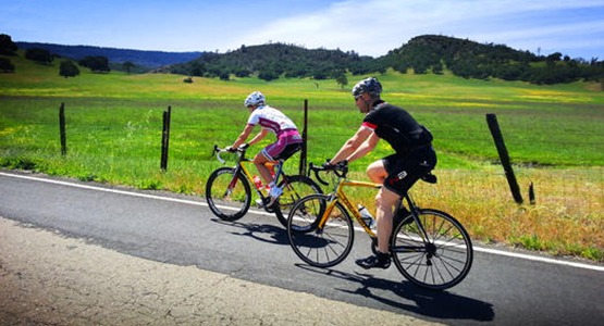 A couple of road cyclists.