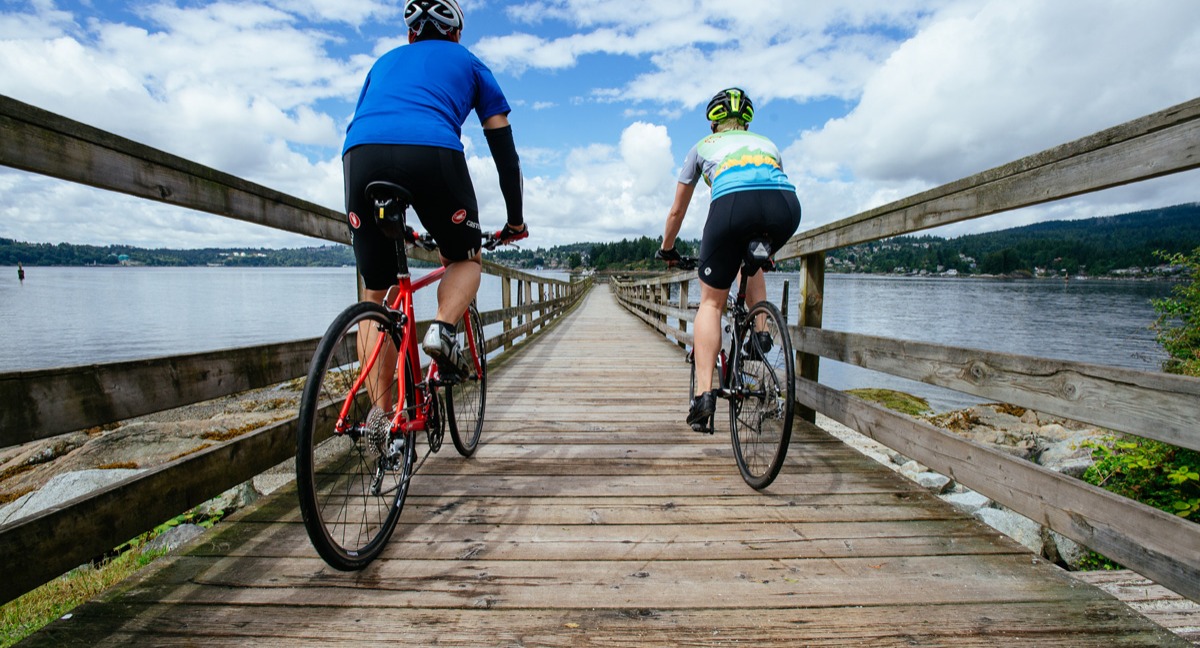 Rider on a rental bike