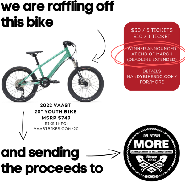 VAAST Kid's Bike Raffle Tickets to benefit M.O.R.E.