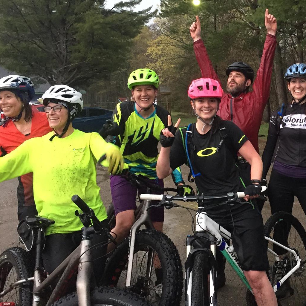 Group of women cyclists