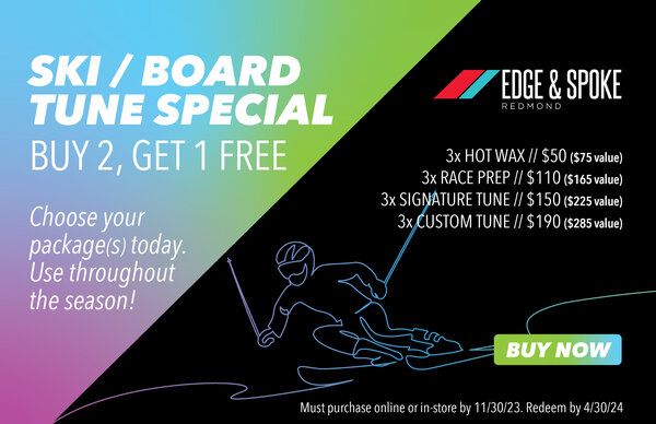 Edge & Spoke Ski Tune Special - Buy 2 Hot Waxes, Get 1 Free